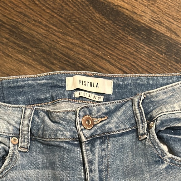 Pistola Skinny Jeans Raw Hem Distressed 31 EUC - Picture 2 of 8